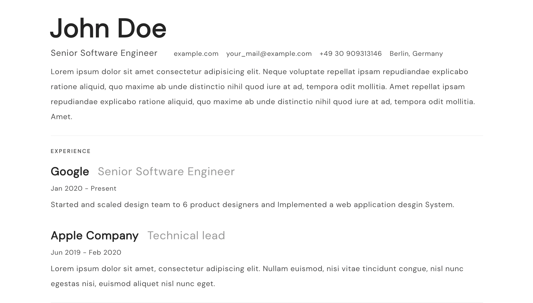 GitHub - MehdiKhoshnevisz/resume: Simple and minimal resume builder ...